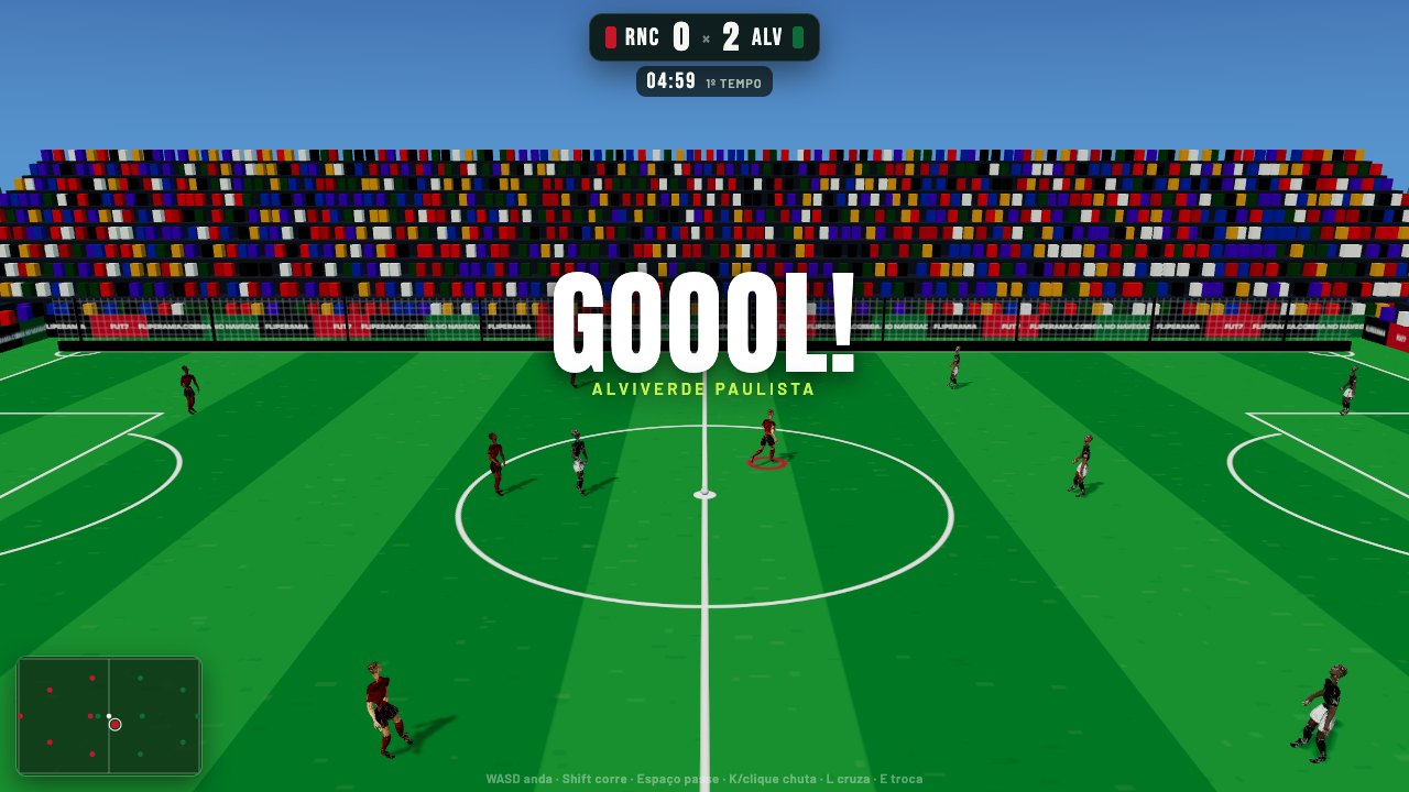 Os times com as cores dos clubes brasileiros em campo